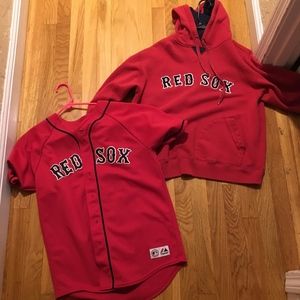 Red Sox hoodie and jersey